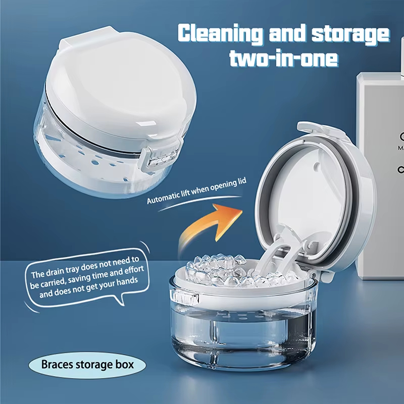 Teeth Whitening For Braces - Portable Orthodontic Retainer Case Multi-layer Invisible